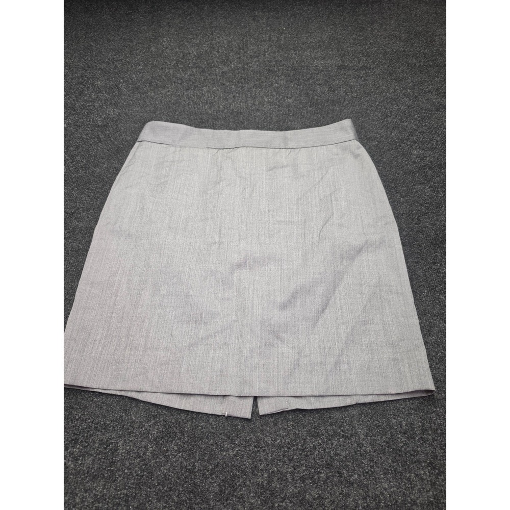 J.Crew Womens Grey Heathered Pencil Skirt Size 12 Petite Professional Business